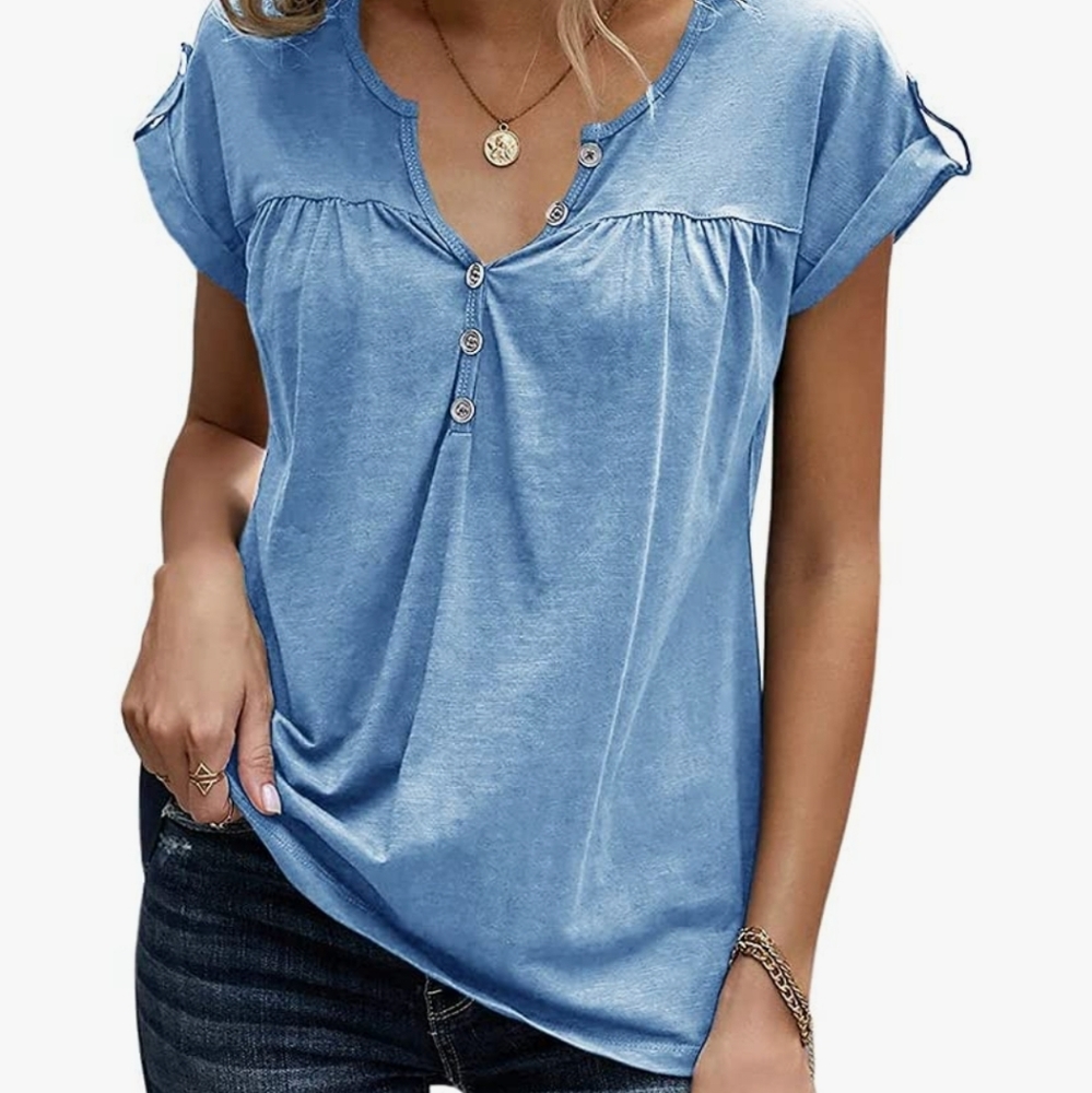 Light blue henley top size xxl